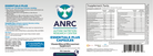 Label for ANRC Essentials Plus capsules, a vitamin/mineral supplement by the Autism Nutrition Research Center.