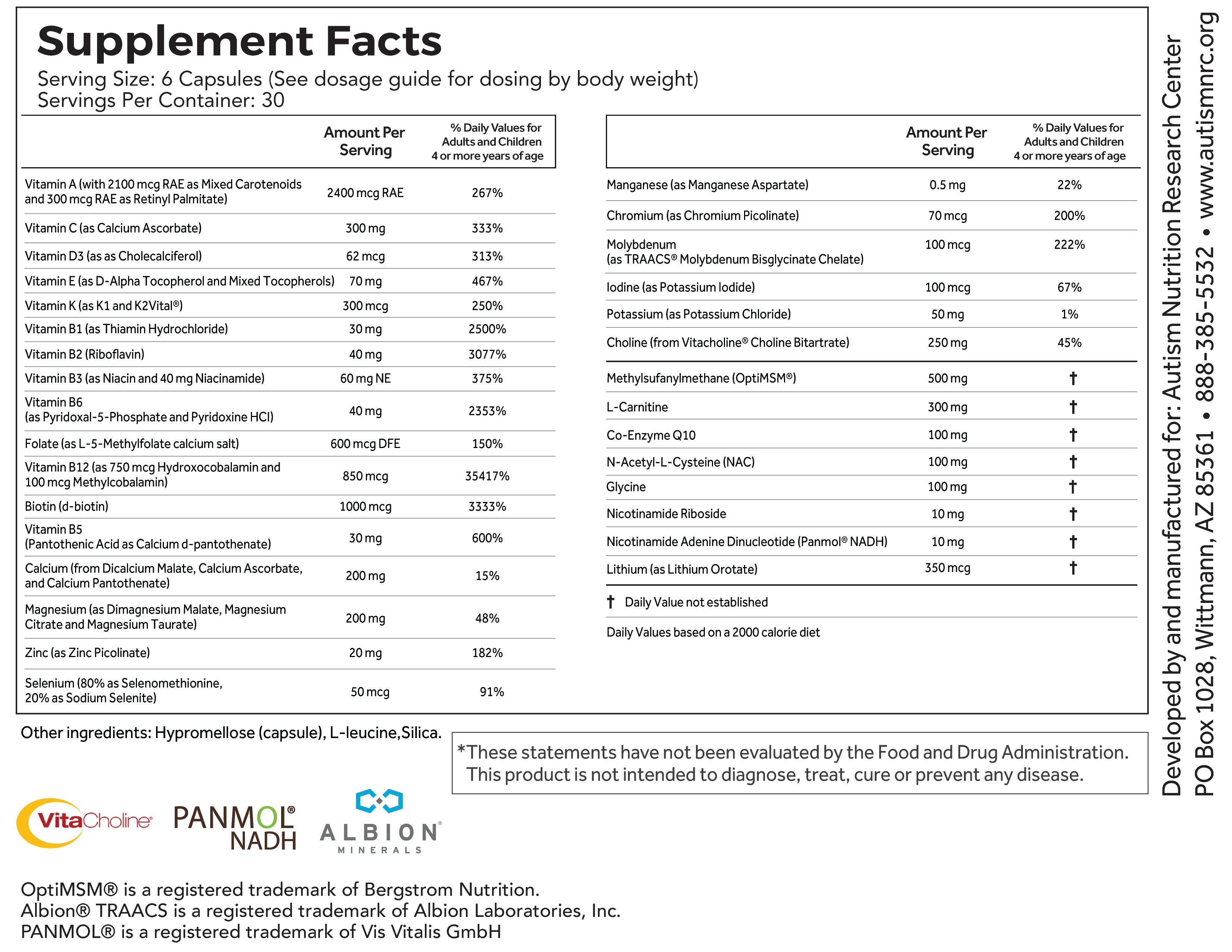 健康・医学 Nutrition and Oral Medicine ANRC Essentials | Essentials Plus Capsules 180 ct – Autism