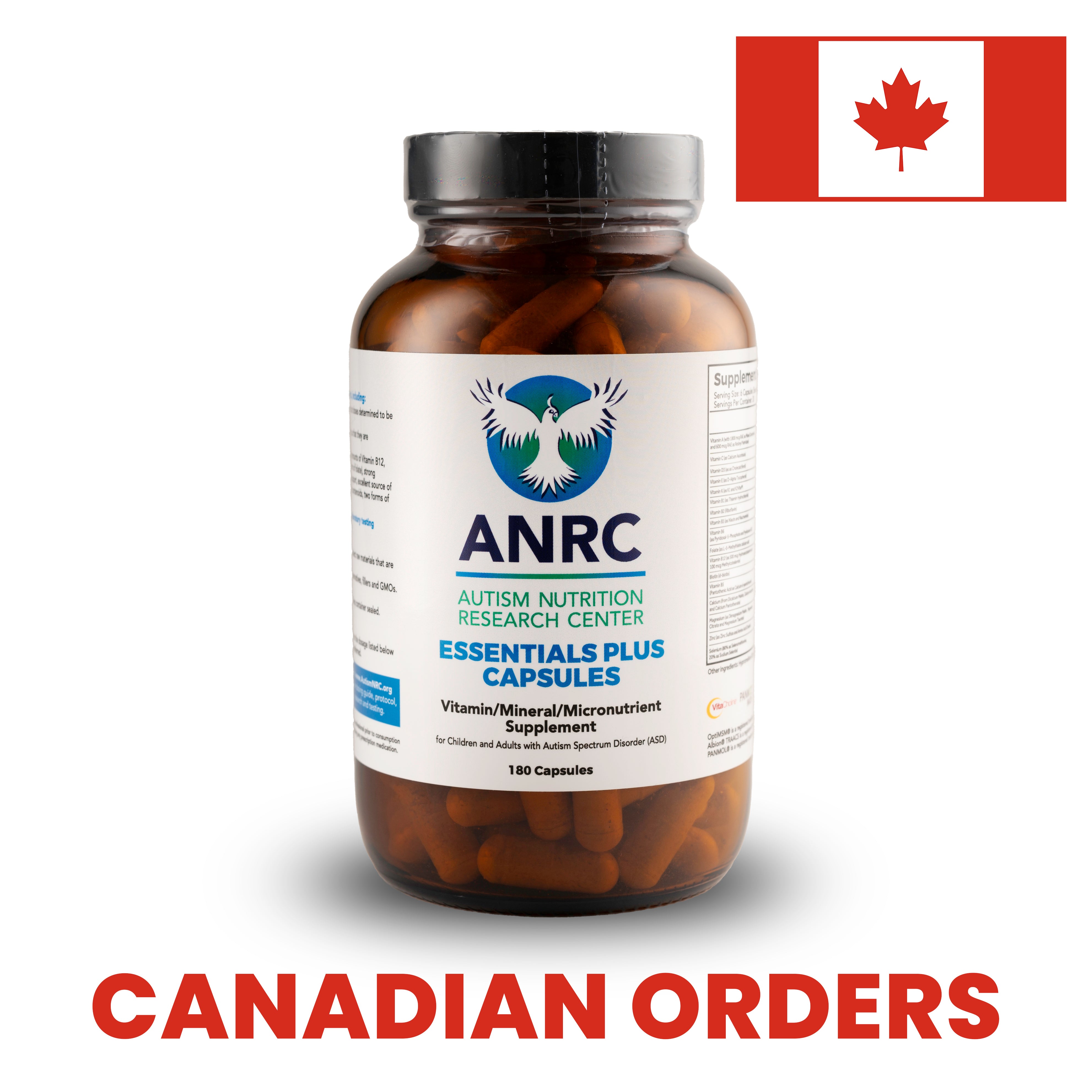 Canadian Vitamins – ANRC Essentials Plus Capsules – Autism Nutrition Research Center